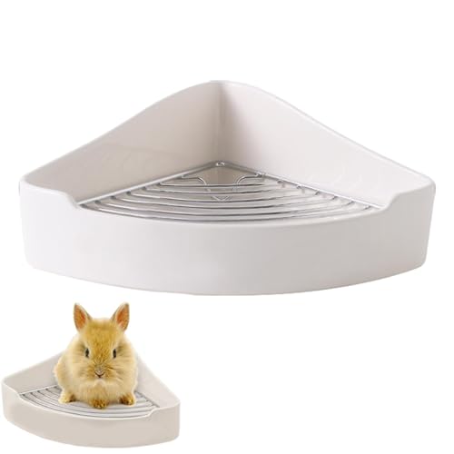 Dyeulget Kaninchentoilette, Töpfchentrainer für Kaninchen | Indoor-Eck-Toilettentrainer für Kaninchen,Kleine Haustiertoilette mit Rostschutzbeschichtung für kleine Meerschweinchen, Chinchillas, von Dyeulget