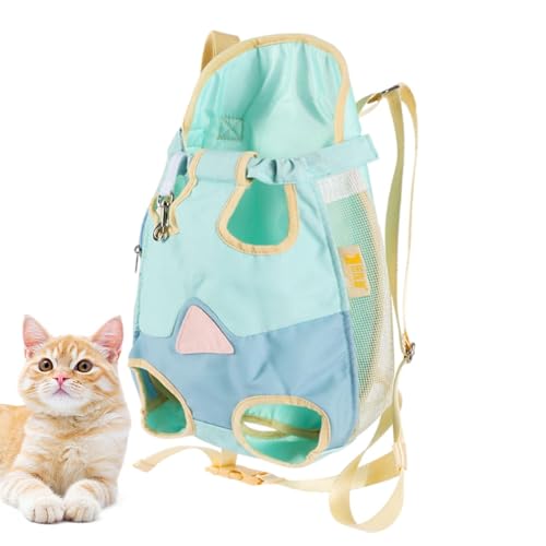 Dyeulget Katzen-Rucksack | Tragbare Haustier-Tragetasche mit atmungsaktivem Netzstoff, belüfteter Haustier-Wanderrucksack, Katzen-Hundetragetasche, Reisetasche für Spaziergänge und Camping von Dyeulget