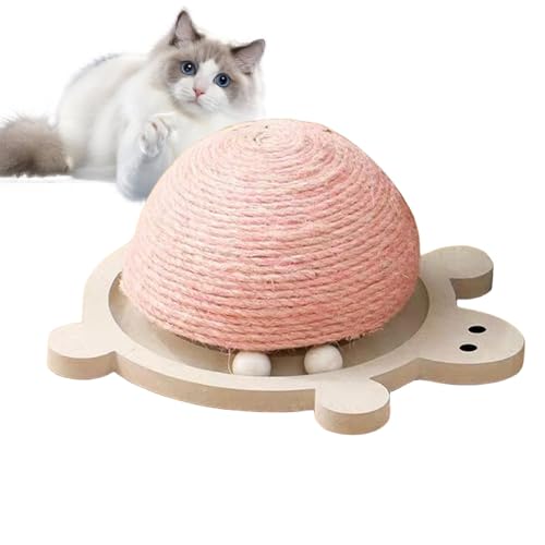 Dyeulget Kratzspielzeug für kleine Katzen, Sisal-Kratzball, verschleißfest, kratzfest, mit rollenden Holzkugeln für kleine Katzen von Dyeulget