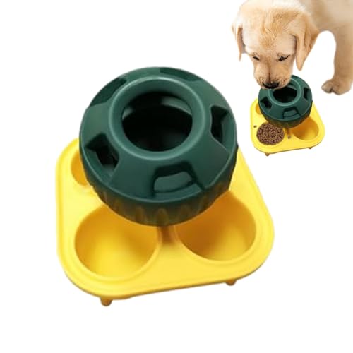 Dyeulget Leckerli-Spender Hundespielzeug Ball - Hundespielzeug Leckerli-Ball für interaktives Spielen | Tragbares interaktives Hundespielzeug, Zahnreinigungsspielzeug für kleine Hunde & Welpen von Dyeulget