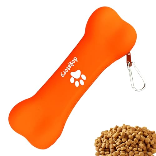 Dyeulget Leckerli-Tasche für Hunde, Welpen, Snack-Tasche mit Karabiner, tragbare Leckerli-Tasche für Camping, Snack-Tasche mit Reißverschluss für Hundetraining von Dyeulget