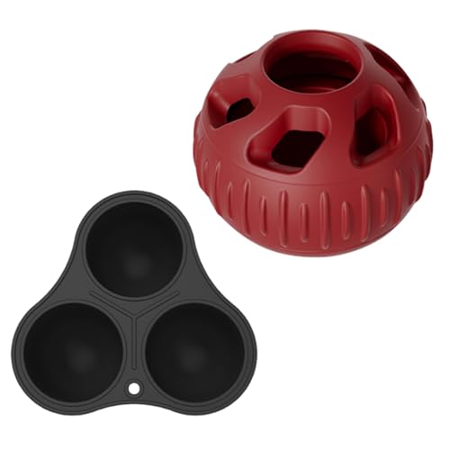 Dyeulget Slow-Feeder-Ball für Hunde, Slow-Feeder-Ball für Hundefutter | 2X interaktives Hundeballspielzeug - Interaktiver Leckerli-Ball für Hunde, Puzzle-Futterball, Hunde-Puzzle-Leckerli-Spenderball von Dyeulget