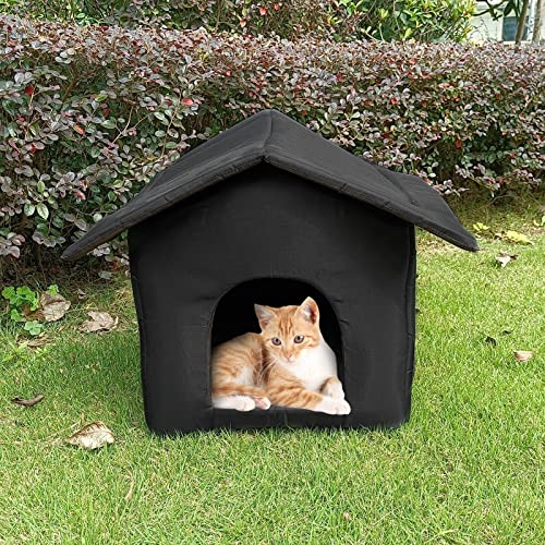 Katzenhaus für Draußen, Oxford Außen Katzenhütte Isolierte Hundehütte Winter Resistent Faltbar Wasserdicht Katzenhaus für Hunde Katzen Kaninchen von Dyeulget