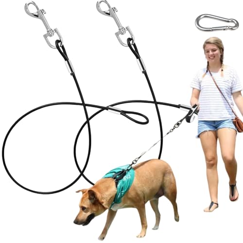 Hundeleine Verlängerungsseil,Hund Anschnallgurt,Kausicherfest Metall Kabel Leine,Bissfeste Hundeleine aus Stahldraht,Hunde Sicherheitsgurt mit Karabiner und 360 ° Drehbarem Haken,60CM Hundeleine Verlängerungsseil,Hund Anschnallgurt,Kausicherfest Metall Kabel Leine,Bissfeste Hundeleine aus Stahldraht,Hunde Sicherheitsgurt mit Karabiner und 360 ° Drehbarem Haken,60CM von Dyiouxin
