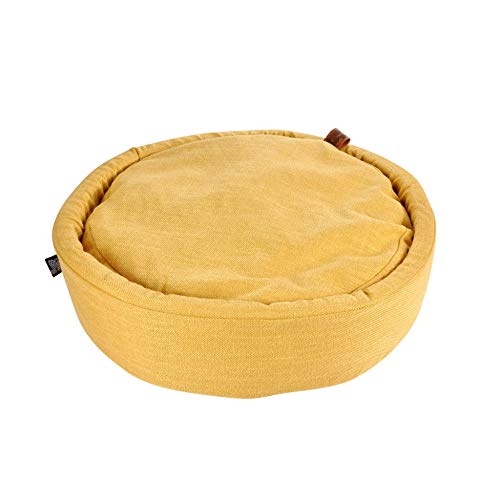 Dynamic24 Hundekorb 60cm Haustier Katzen Bett Hunde Kissen Hundebett Schlafplatz Haus goldgelb von Dynamic24