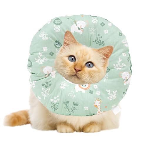 Dzmuero Katzen Halskrause, Halskrause Katzen Soft, Einstellbare 16-29 cm Haustiere Chirurgie Wiederherstellung Soft Collar, Frei Bewegen, Lecksicher und Anti-Biss für Haustier nach op von Dzmuero