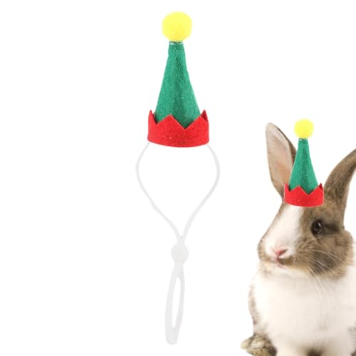 DzpKrka Weihnachtsmütze für Haustiere, Huhn, Kleintiermütze, Weihnachtsmannmütze mit verstellbarem Gummiband für Hamster, Chinchilla, Igel von DzpKrka