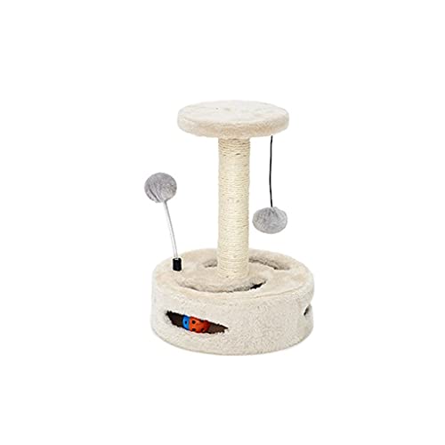 DREI-in-one Kratzbaum Kratz Rahmen Katze Turm Multifunktionale Katzenspielzeug Cat Jumping-Plattform (Color : Beige) von Dzwyc