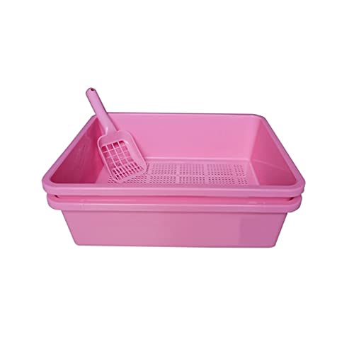 Doppelschicht Katzenstreutopf Einfach zu reinigen Katze Toilettenraum Große Katze Wurf Pot Pet Supplies Dauerhaft (Color : Pink) von Dzwyc