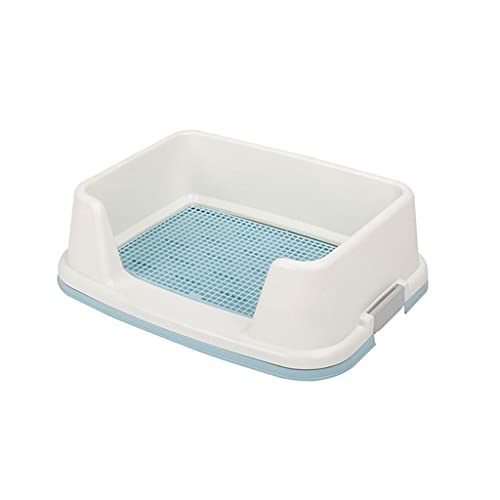 Einfach zu reinigen Katze Bettkanne Wurf Box Katze Toilette Pet Products Tablett Toilette mit Zaun (Color : Blue) von Dzwyc