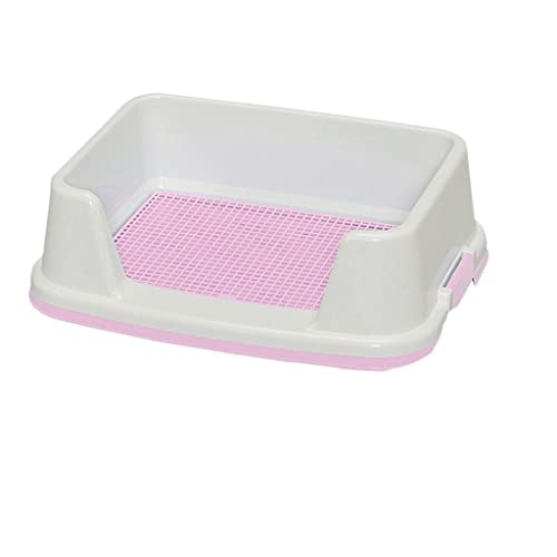 Einfach zu reinigen Katze Bettkanne Wurf Box Katze Toilette Pet Products Tablett Toilette mit Zaun (Color : Pink) von Dzwyc