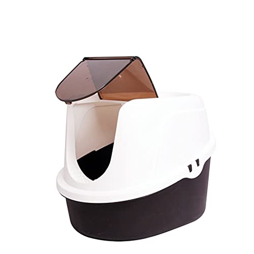 GESCHLOSSEN Dreieck Katze Wurf Box Tragbare Katze Wurf Tray Halbautomatische Haustier Ecke WC Wurfablagen (Color : White) von Dzwyc