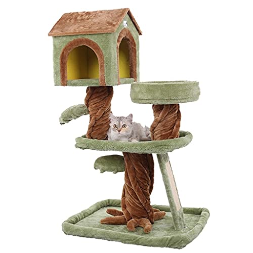 Große Baum Katze springende Plattform Katze Kletterrahmen Sisal Villa Katze Kratzpfosten (Color : A) von Dzwyc