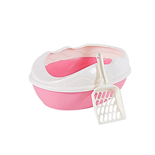 Halbschloss Katze Wurf Boxen Splash-Proof Haustier Toilette Haustier UPINATION CIPES WC-WC-WC-Katze-Lieferungen (Color : Pink) von Dzwyc
