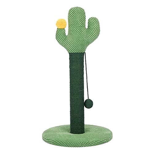 Jute-Kratzer-Pole-Kaktus-Katzen-Baum-Katzen-Turm 26 "hoher Kaktus-Katze-Kratzer-Pfosten mit einem hängenden Jute-Ball (Color : Green) von Dzwyc