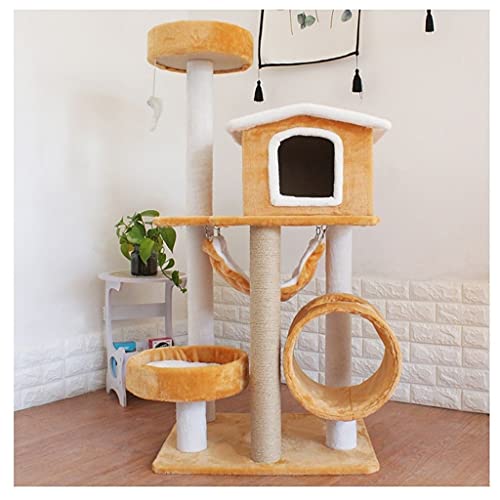 Katze Baum Katze Turm, Katze Aktivitätszentrum Katze Kratzpfosten mit Kratzer Pfosten Perche Hängematte 1 Höhlen (Color : B) von Dzwyc