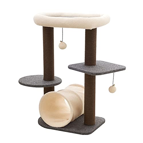 Katze Kletterbaum Turm Kratzer Pfosten Fester Katzen Klettern Rahmen mit Katzentunnel Große Plattform springen Spielzeug (Color : A) von Dzwyc