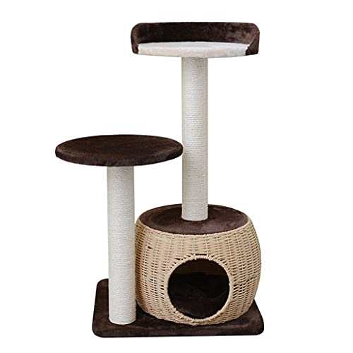 Katze Kletterturm Katze Baum und Turm Weaving Katze Nest Katze Scratcher Baum (Color : Brown) von Dzwyc