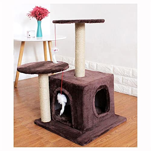 Katzenturm-Katzenbaum, mit Katze Kratzer nach dem springenden Plattform Hängenden Spielzeugkatze Kletterrahmen (Color : B) von Dzwyc