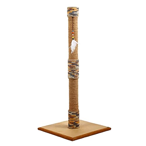 Kratzbaum Massivholz Sisal Katzenkratzsäule Cat Klettergerüst mit hängenden Spielzeug (Color : A) von Dzwyc