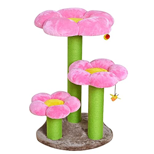 Multi Level Blume Katze Baum Katze Kratzer Beitrag Spielzeug Aktivitätszentrum Katzenturm (Color : A) von Dzwyc