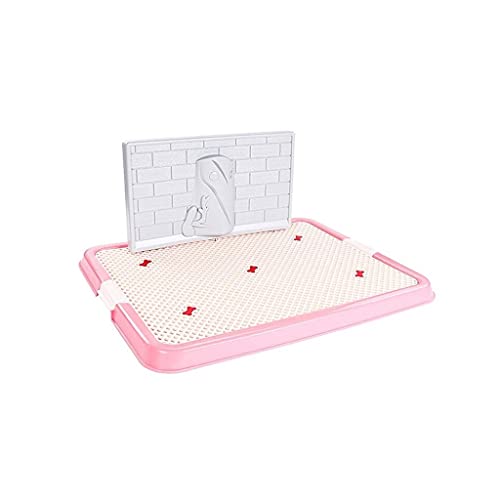 Simulation Wand Hund Töpfchenablage mit Pee Post Protection Pet Toilettenwelpen Pad Pet Supplies weich und hart (Color : Pink, Größe : 50x38cm) von Dzwyc