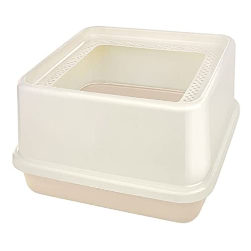 Tragbare Katze Wurf Box Exkrement Training Sand Wurf Box Katze Bowl Toilette Bedpan (Color : White, Größe : 17.32 * 17.32 * 9.84inchs) von Dzwyc