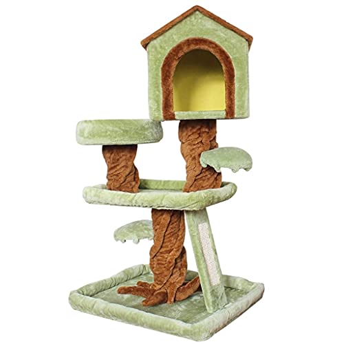 Weich und zart Katze Turm Kratzbaum Cat Klettergerüst Katze Springen Plattform Katze Verkratzen Spalt (Color : Green) von Dzwyc