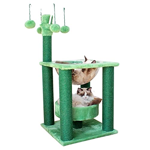 Weltraumkapselkorb Liege Katzenturm Katze Baum Grüner Katze Kletterrahmen mit Kratzer Pfosten Persches (Color : Green) von Dzwyc