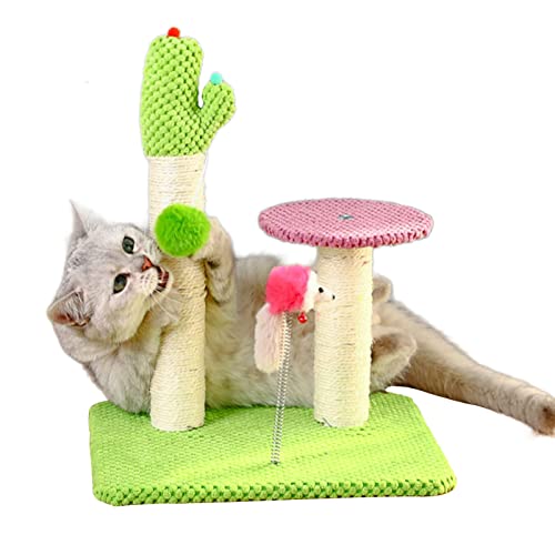 Katzenpfostenkratzer - Interaktive Kratzbäume für Kätzchen im Kaktus-Design | Haustier-Katzen-Spielzeug für den Innenbereich, Kätzchen-Kratzkratzer für kleine, mittelgroße und große Katzen von EACTEL