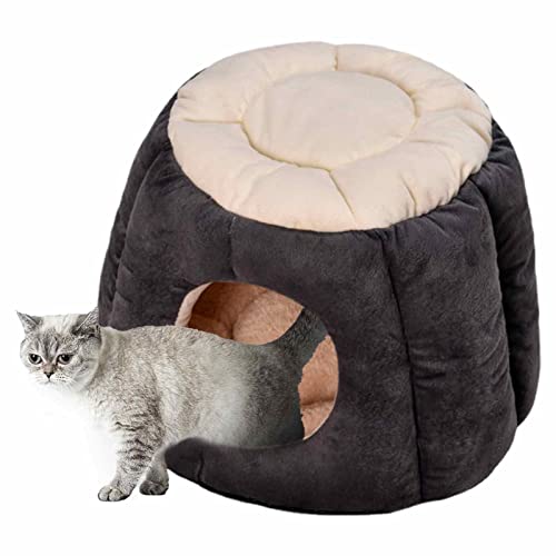 Kleines Katzenhaus für den Innenbereich | Warmes Schlafkäfignest für den Innenbereich - Klappbares Haustier-Schlafgerät für Katzen, Hunde und andere Kleintiere von EACTEL