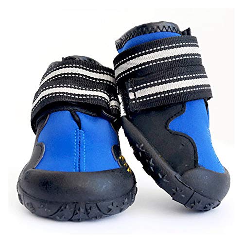 Hundeschuhe,Dog Boots Sport-Hundeschuhe for große Hunde, Haustier-Außen-Regenstiefel, rutschfeste Welpen-Lauf-Turnschuhe, wasserdichte Stiefel, Haustier-Zubehör(Color:Blue,Size:5) von EALLEN