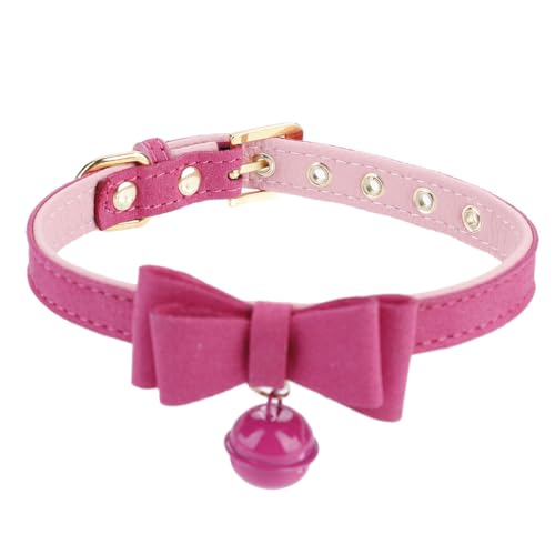 Hundehalsband, mit Schleife und Glöckchen-Dekoration, Haustierhalsband, verstellbar, 4 Farben, Hundehalsband-Charm, Haustierhalsbänder für Hunde, für kleine, mittelgroße und große (M) von EALRIDV