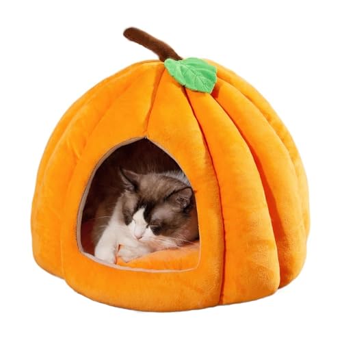 EANDPEIEO Katzenbetten für Hauskatzen – Katzenbetthöhle mit abnehmbarem, waschbarem Kissen, weiches Plüsch-Haustierbett aus hochwertiger Baumwolle für große Katzen von EANDPEIEO