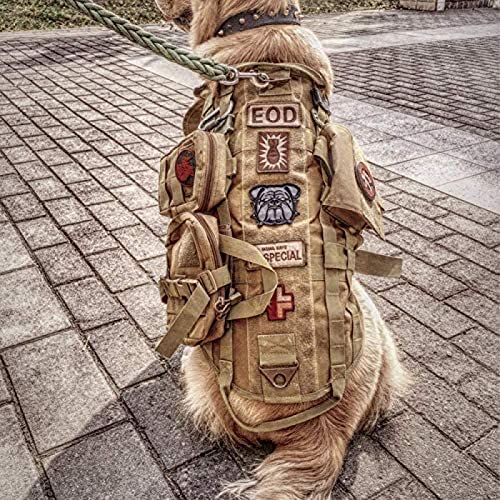 Taktisches Hundegeschirr Mit 3 Griffen & 3 Leinenclips & 2 Metallschnallen, Molle-Weste Für Militärische Arbeitshunde, Hundetrainingsgeschirr Ohne Zug Für Mittelgroße Und Große Hunde,XL,Groß,Remar von EARLY