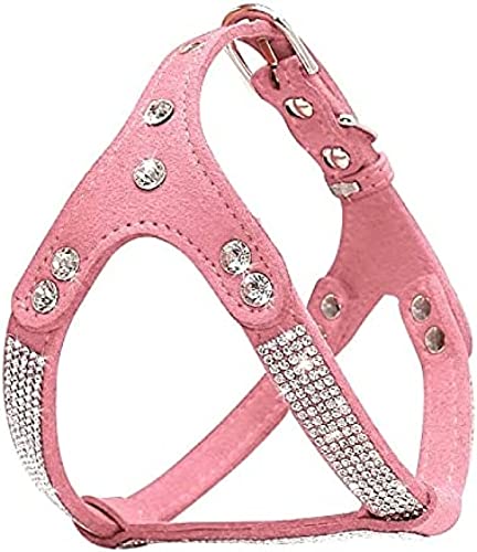 Weiches Wildleder Kleines Hundegeschirr Strass Haustier Katze Weste Maskottchen Hund Kleiner Mittelgroßer Hund Chihuahua Rosa L Rotes Geschirr,Rosa,L,Remarkable88 von EARLY