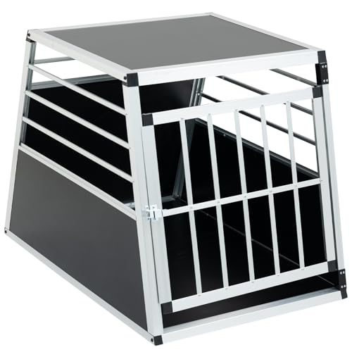 Aluminium Hundetransportbox XXL, 65x91x69 cm (LxBxH) – Reisebox für Auto, Flugzeug und Zuhause – Ideal für Hunde und Katzen, Schwarz von EASTALOLO