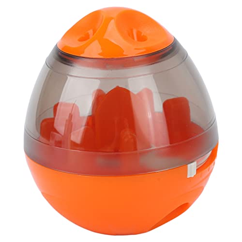 EASTALOLO Interaktiver orangefarbener Tierfutter-Spenderball, langsamer Futterautomat und Gedächtnistrainings-Puzzlespielzeug für Welpen und Katzen, das gesunde Ernährung und von EASTALOLO