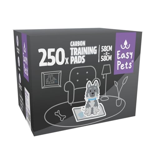 EASYPETS Carbon Trainingspads 250 stück - Hundepads Töpfchentrainingsmatten - Geeignet für Welpen und Hunde - Trainingsunterlagen 250st von EASYPETS