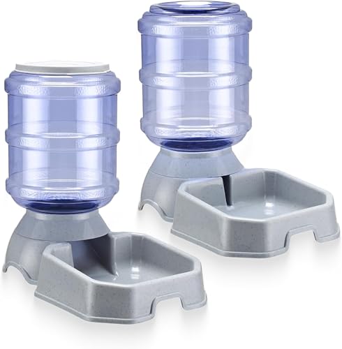 EATAN 2-teiliges Set mit automatischen Futterspendern und Wasserspendern, automatische Fütterung und Auffüllung von Hundenäpfen und Katzennäpfen, Schwerkraftfutter und Wasserspeicherbehältern, von EATAN