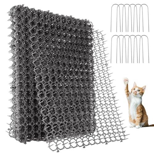 EATHEATY Katzenschreck für Katzen, 41,9 x 33 cm, Katzen-Abwehrmatte mit Spikes, Katzenabwehrmatte, Katzengrab-Stopper, Stachelstreifen für Gartenzaun, Innenmöbel, 20 Stück von EATHEATY