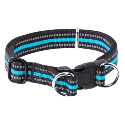 Hundehalsband, Weich Gepolstertes Neopren Nylon Hunde Böhmischer Wind Halsband für Kleine Hunde, Eblin Verstellbare Hundehalsband, Zugstopper, robust, wetterfe Q1 (Blau, L) von EBLIN