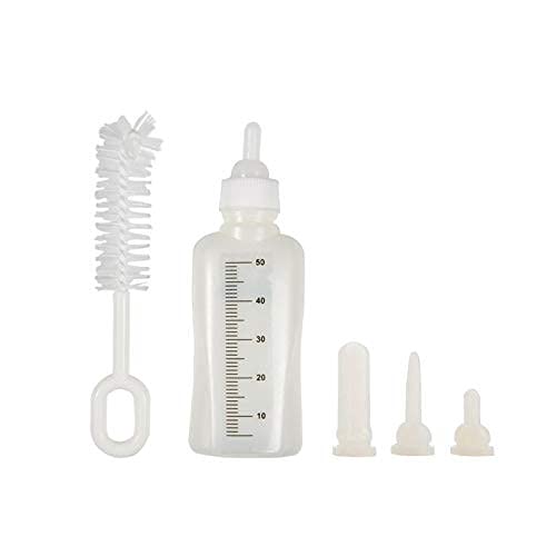 Für Katzen Baby Flasche - 50Ml Stillflaschenset Mit 3 Saugern Und 1 Reinigungsbürste Stillflaschenset Transparent von EBTOOLS