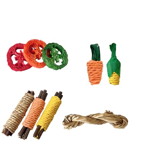 ECMQS Holz Zweig Schleifen Set Stick Spielzeug 9PCS Für Hamster Nagetiere Zähne Wartung Kauen Sticks Käfig Unterhaltung Spielsets von ECMQS