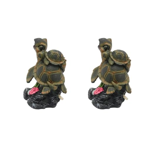 ECMQS Schildkröten Ornament Für Aquarien Landschaft Aquarien Dekorationen Für Aquarien Terrarien Schildkröten Mutter Und Kinder Ornamente von ECMQS