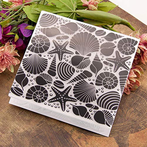 ECMQS Seestern DIY Kunststoff Embossing Folder Prägefolder, Waschbar Reusable Schablone Für Sammelalbum Fotoalbum Karte Machen Dekoration Handwerk von ECMQS