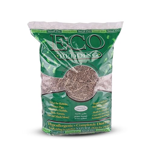 ECO BEDDING FiberCore, staubfreie Papierunterlage für kleine Haustiere, hergestellt in den USA, 2 kg/36 l, expandiert auf 125 l, natürlich von ECO BEDDING