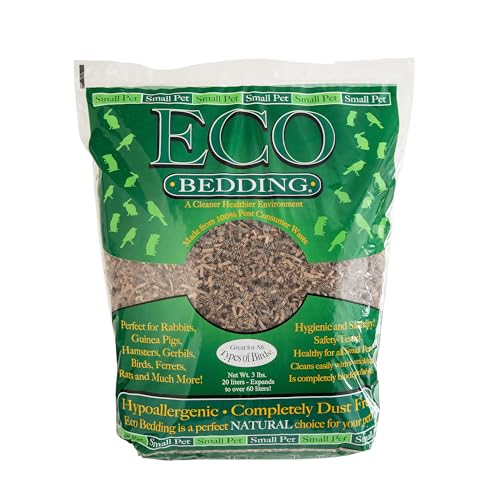 ECO BEDDING FiberCore staubfreie Papierbettwäsche für kleine Haustiere, hergestellt in den USA, 1,4 kg/20 l dehnt sich auf 60 l aus, natürlich von ECO BEDDING