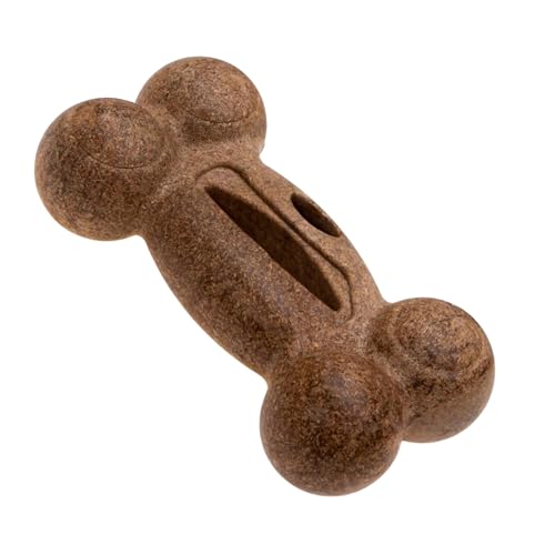 ECOMFY Starkes Hundeholz Eco Kauspielzeug für Hunde, Snacky Bone 11 cm, umweltfreundlicher Hundeleckerli-Spielzeugball, Platz für Leckerli-Spielzeug, Hundespielzeug, Ball, duftender & langlebiger von ECOMFY BY AQUAEL