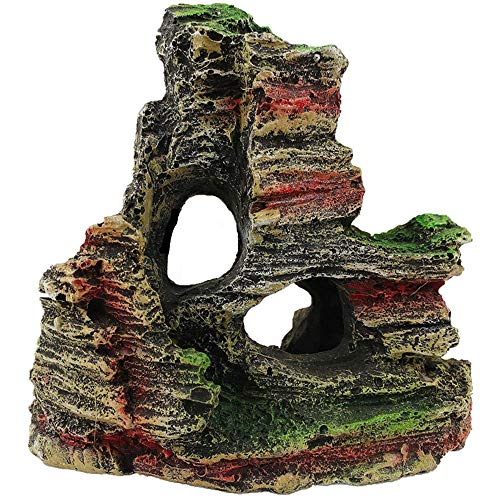 ECOSWAY Aquarium Deko Landschaft Künstlich Rock Mountain Höhle, Steingarten Rock Fisch Garnele Versteck Höhle, Aquarium Ornament Aquarium Dekoration - Stil 1# von ECOSWAY